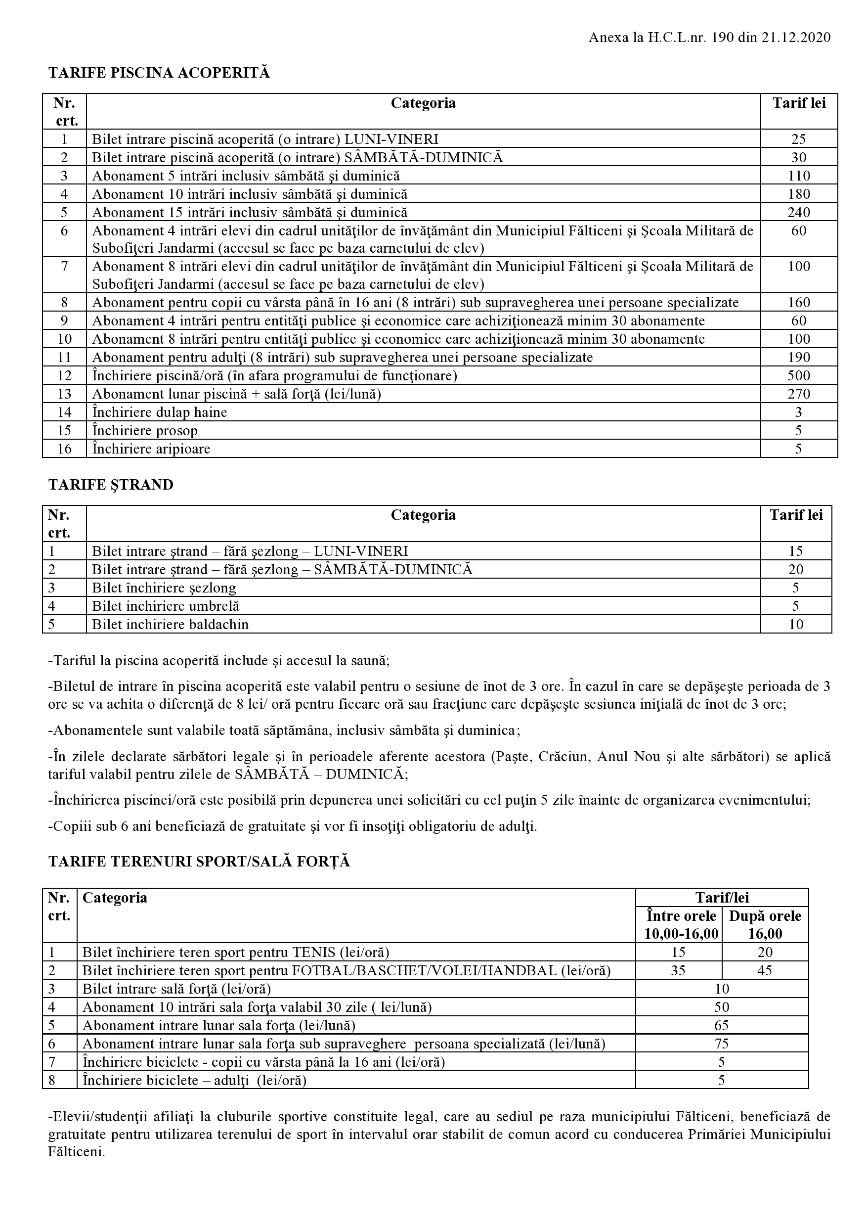 Tarife 01.01.2021-31.12.2021
